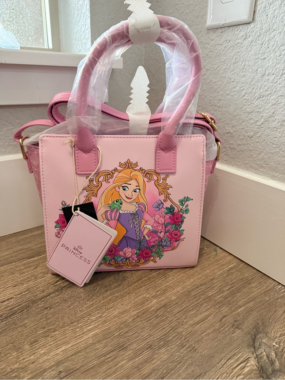 Loungefly Pink Rapunzel Floral Satchel